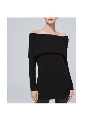 White House Black Market LS OTS Fold over Tunic